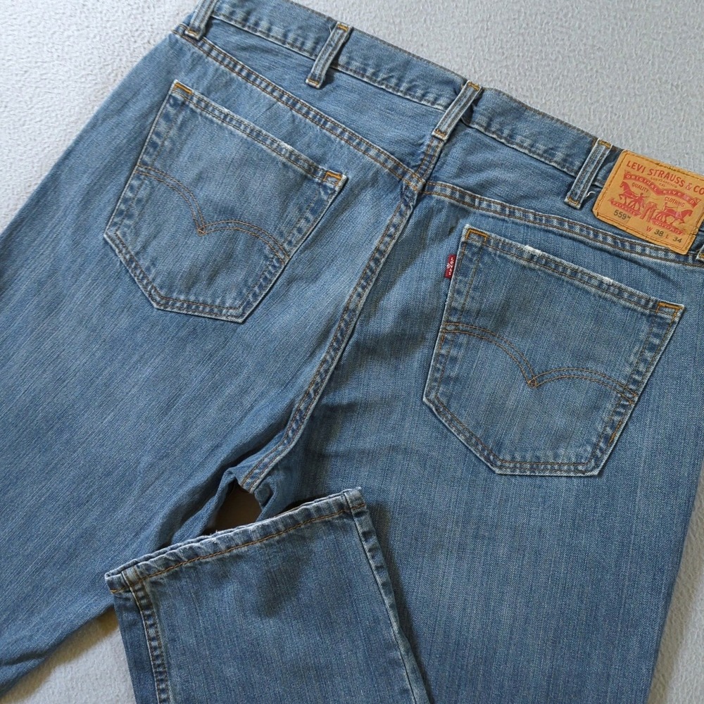 Levi's 559 Relaxed Straight Jeans Mens 38x34 Blue Medium Wash Denim 100% Cotton